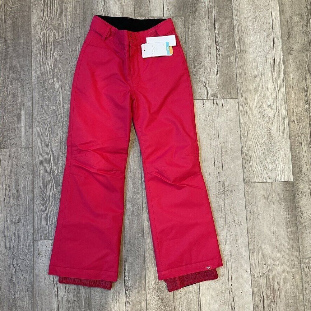 Roxy Snow Pants Girls 10 Medium Pink Insulated Backyard‎ NEW